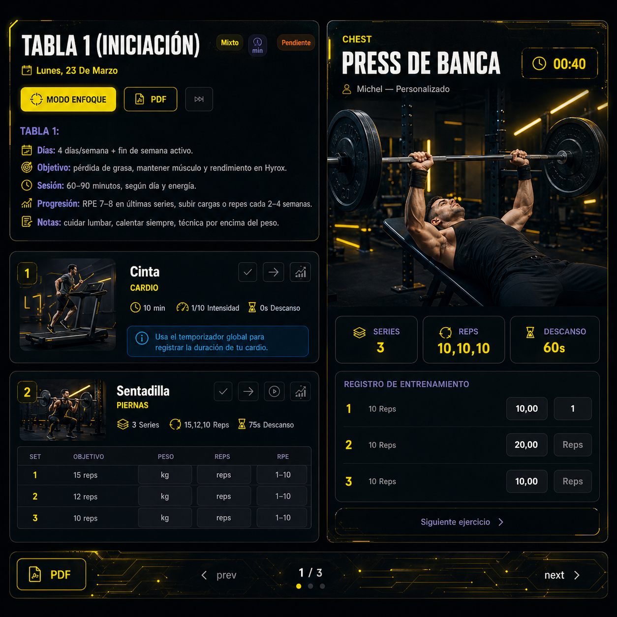 All your training, guided set by set